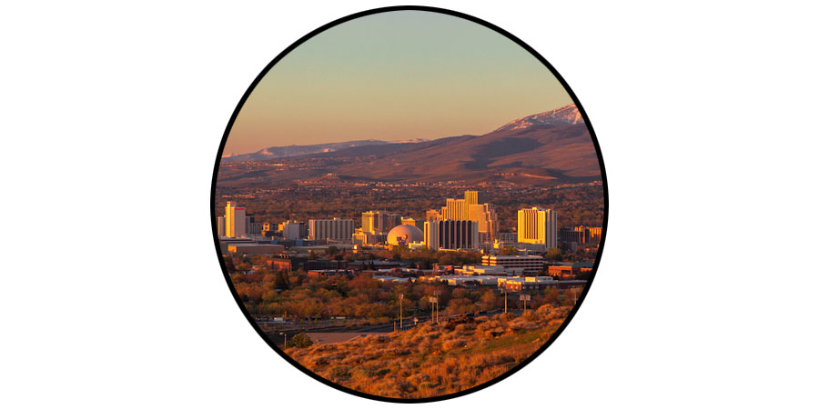 This image shows the city of Reno Nevada.