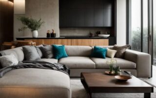 This image shows a living room with a newly cleaned sofa.